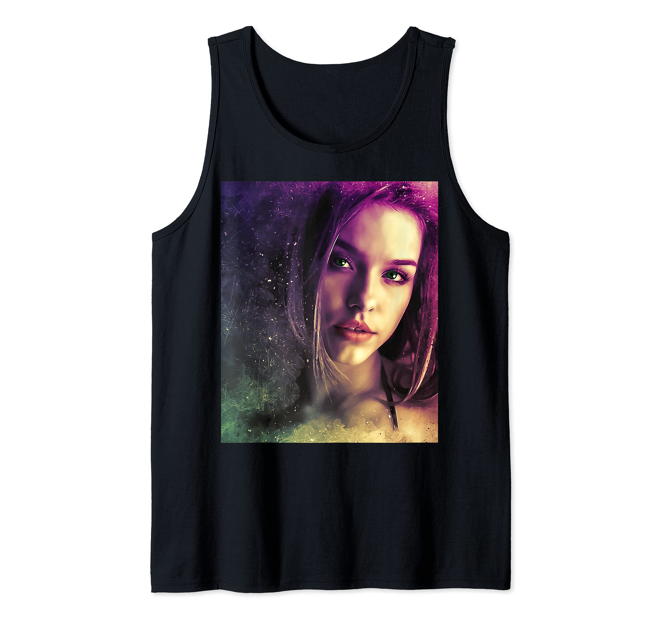 The Only Beautiful Woman With Purple Hair Dark Brown Eyes Tank Top