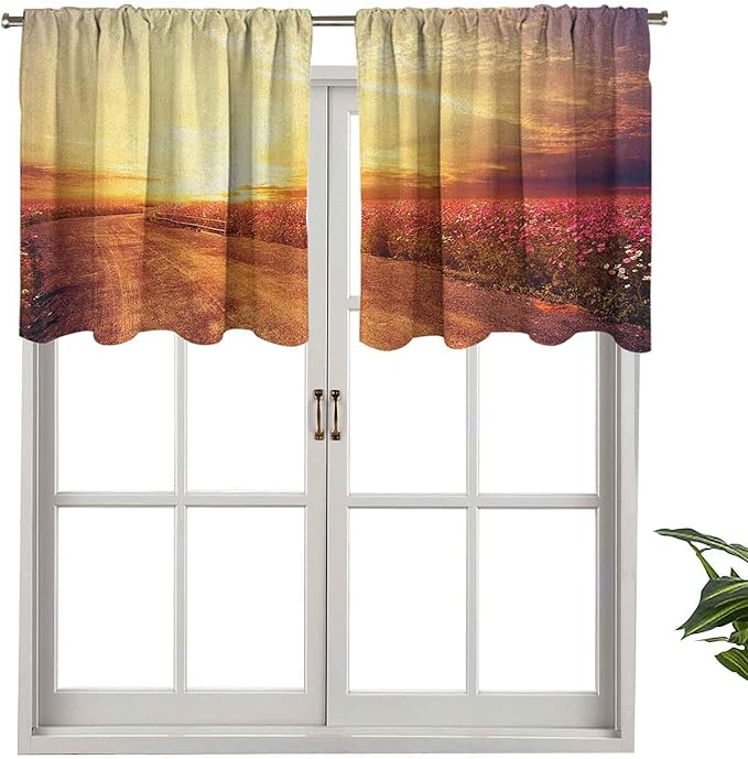 Hiiiman Cenefas cortas rectas para barra de cocina, diseño floral