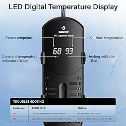 fishkeeper Aquarium Heater, 500W Submersible Fish