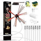 Morinoli 26 Feet Chimney Sweep Kit, Chrome Button