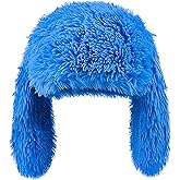 Fluffy Bunny Ear Beanie Y2K Faux Fur Hat with Long Ears Cute Warm Plush Hat
