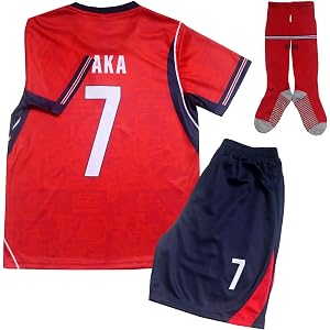 GK Grand England 2026 No #7 Kids Soccer Jersey Shirts Football Futbol Socks Set Youth Sizes