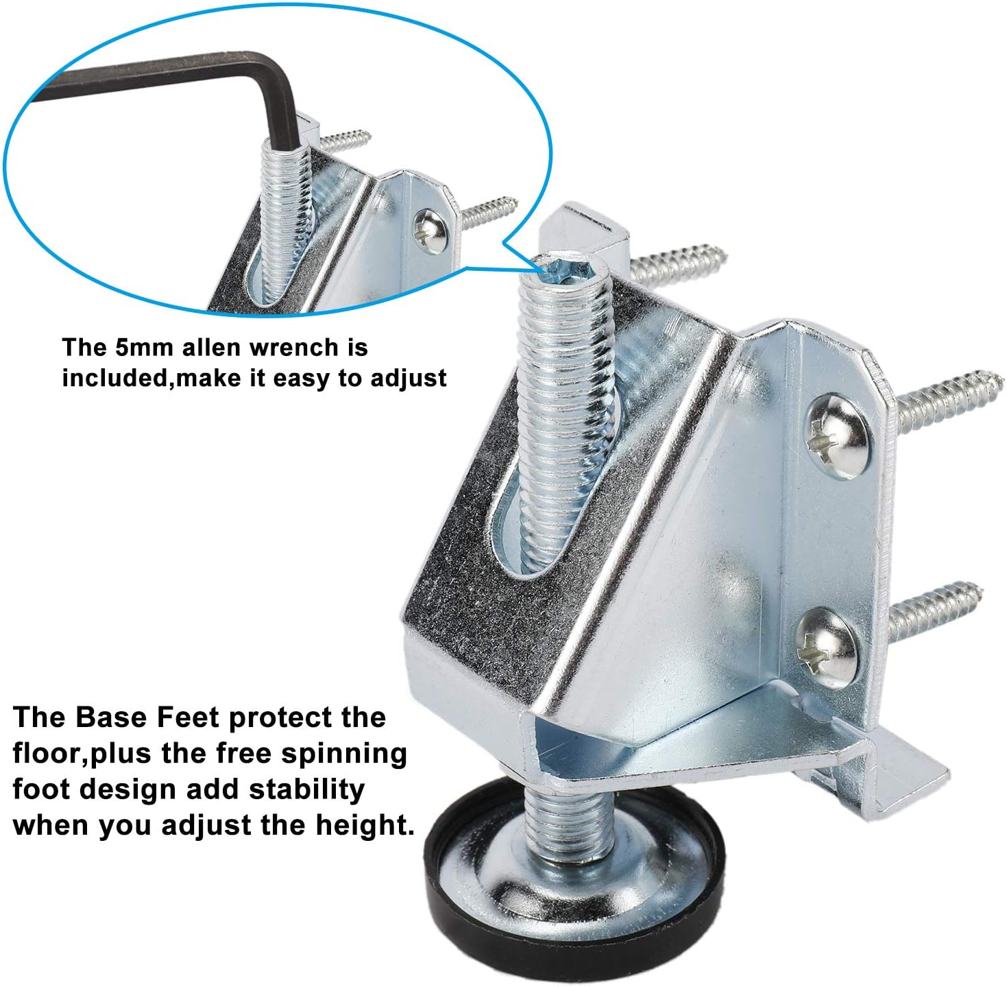 4 Pack Leveler Legs Height Adjust Leveling Feet for Furniture