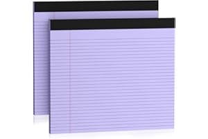 NICHELA 2 Pads Note Pads 11" x 9.5" Legal Pads College Ruled Notepad Micro Perforated Writing Pads Purple Lined Paper 80GSM College Ruled Paper Pad of Paper 30 Sheets Notebook for School, To-Do Lists, Office
