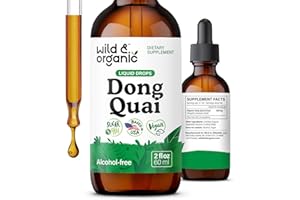 Wild & Organic Dong Quai Tincture - Menopause Supplements for Women - Angelica Root Supplements - Dong Quai Root Liquid Extract Drops - Angelica Sinensis Herb - No Sugar & Alcohol - 2 fl oz