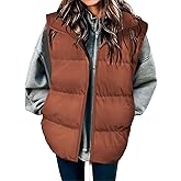 Zeagoo Puffer Vest Women Sleeveless Lightweight Quilted Jacket Stand Collar Zip Up Down with Pockets Winter Outerwear 2026