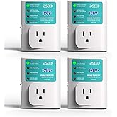 BSEED Single Outlet Surge Protector for Refrigerator, Power Surge Protector with Ground Protected Light Indicators, Adjustable Voltage Protector for Washing Machine, TV and Freezer, 15A, 120V,4 Pack