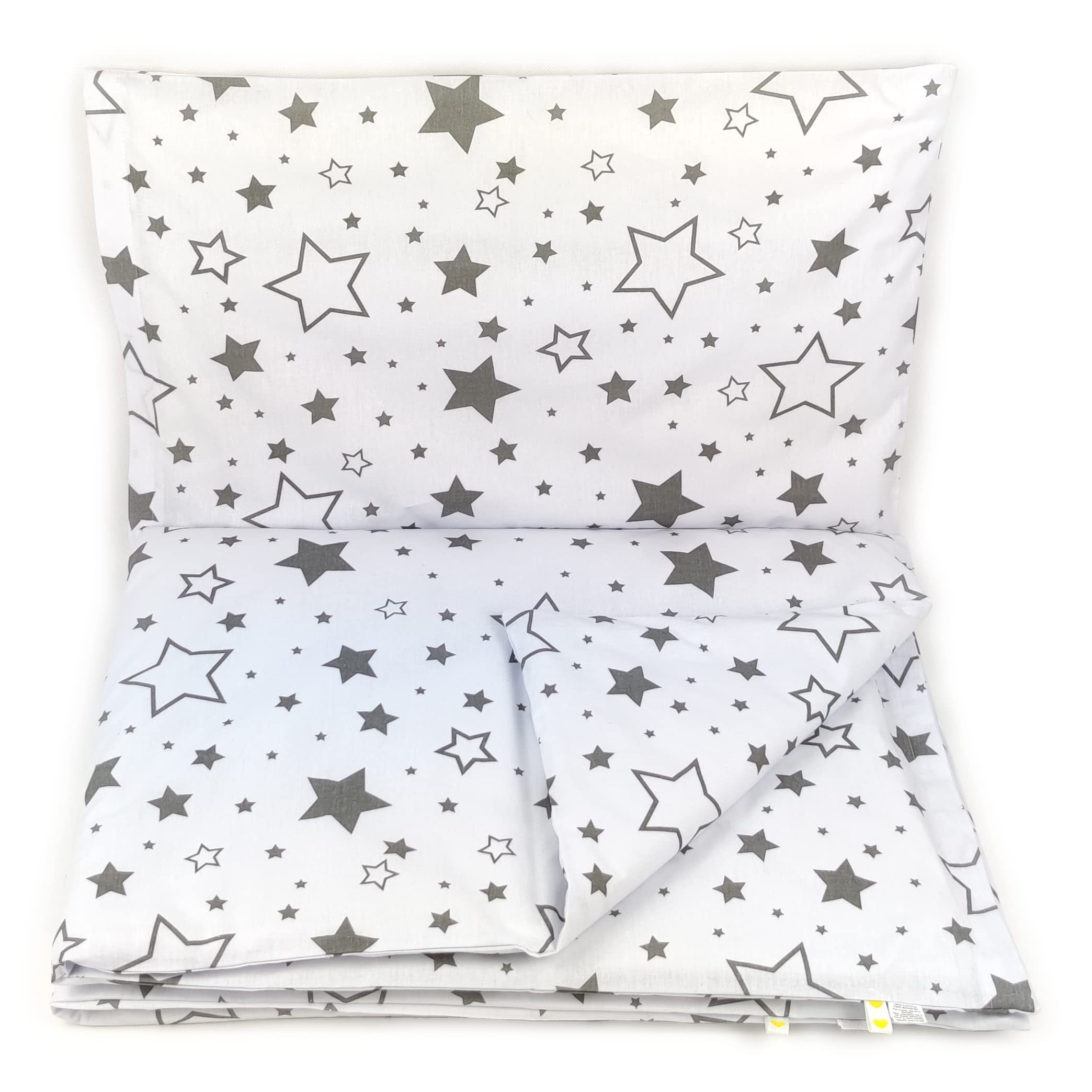 Baby's Comfort Bedding Set Duvet Cover (135 x 100 cm) + Pillowcase (40 x 60 cm), Grey Star