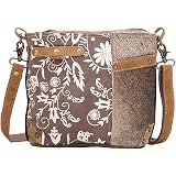 Myra Bag – Upcycled Canvas & Leather Boho Tote With Tribal Print, Multiple Pockets