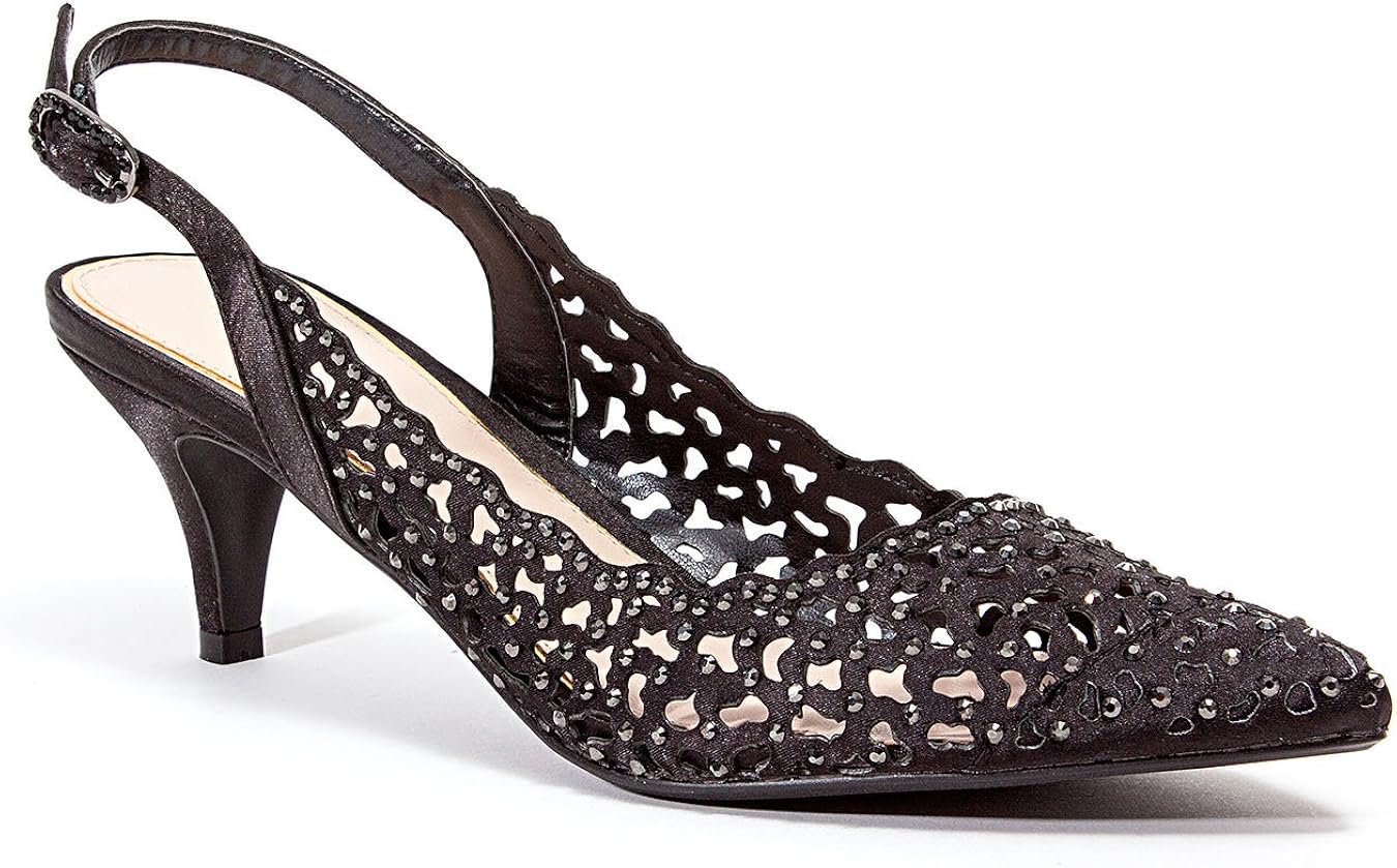 Lady Couture Dressy Sling Back Low Heel Shoes with