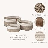 La Jolie Muse Rope Storage Baskets Set of 3 White Brown Cotton view 2