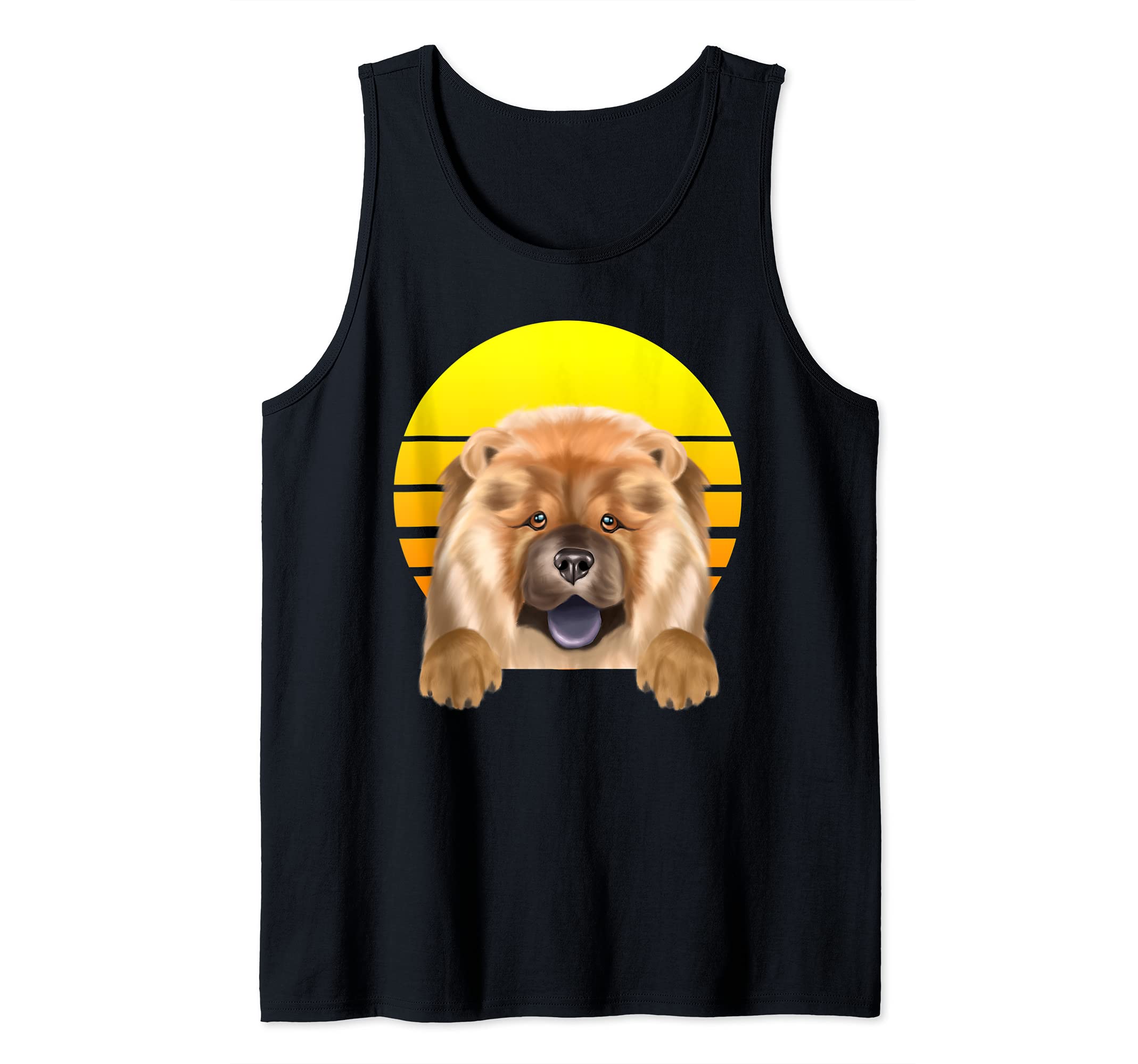 Vintage Sunset Chow Chow Dog Lover Tank Top