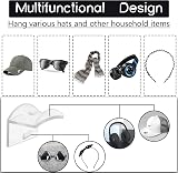 Vibbang 10 Pack Adhesive Hat Holder Wall Mount No Drilling Transparent view 6
