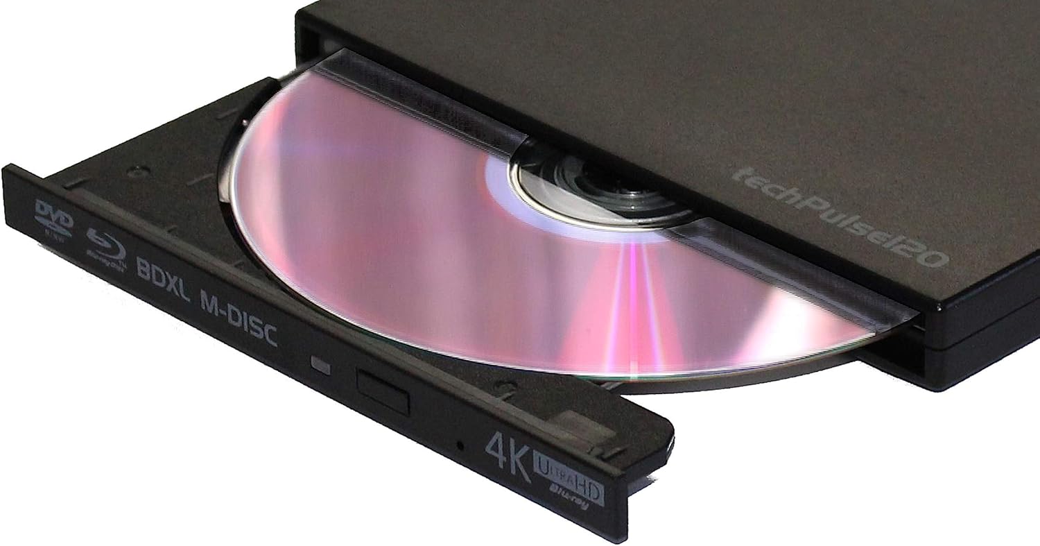 techPulse120 UHD Externe 4k 3D MDisc BDXL USB 3.0 Lecteur BluRay