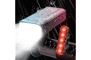 YANRI Bike Lights 8 LED Bike Lights for Night Riding, 1500 Lumens Super Bright Bike Light, Rechargeable & Waterproof Bicycle Lights, Bike Headlight with Free Taillight