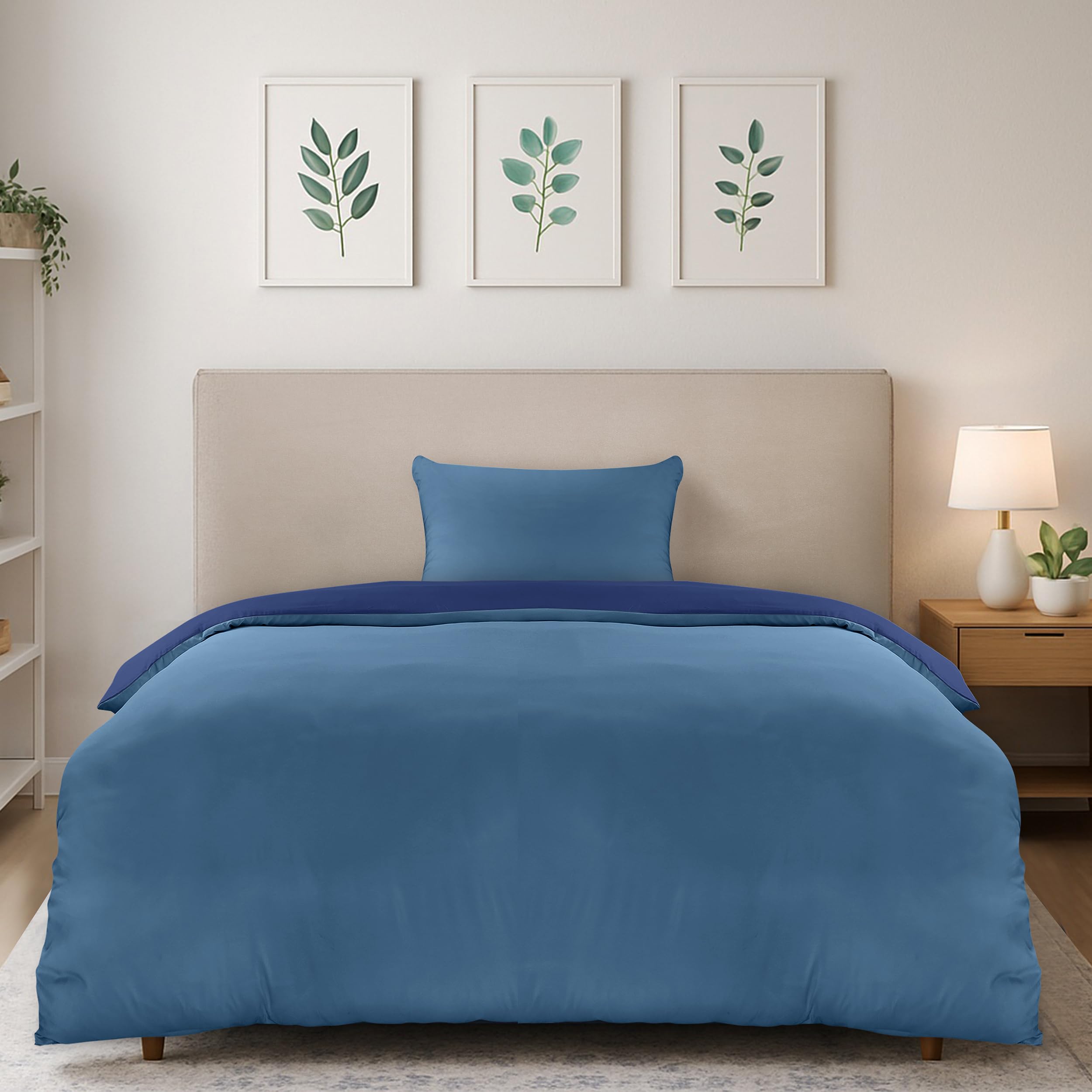 Utopia Bedding Single Duvet Cover Sets - Soft Microfibre Polyester Duvet Cover with Pillow case - Bedding Quilt Cover Set (Navy/Blue)