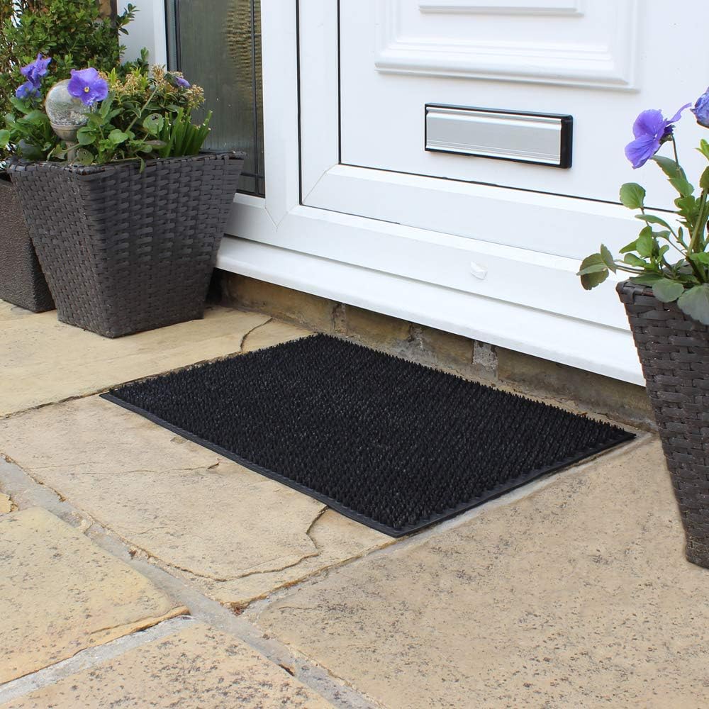 JVL Condor Classic Astro Turf-Look Rubber Scraper Mat, Black, 40 x 60 cm - Image 4