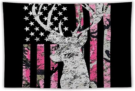 Amazon Com Beach Surfers Pink Camouflage Flag Deer Hunting Decorative Tapestry Tapestries Wall Hanging Art Decoration 60x90 Inches Home Kitchen