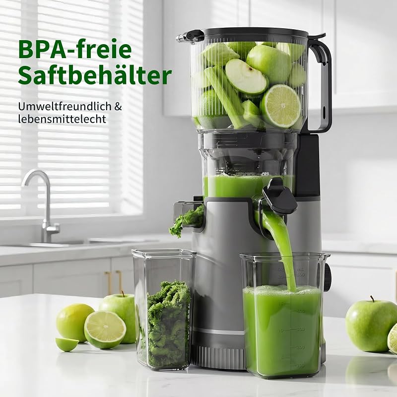 SJ-065 Entsafter Slow Juicer, 400W, 152 mm XL-Einfüllschacht — Foto 7 von 8