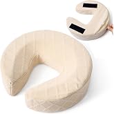 Gererixy U-Shaped Massage Face Cradle Pillow, Universal Crescent Headrest Cushion for Massage Tables and Chairs, Memory Foam,11.4x10.8 Inches (Light Yellow)