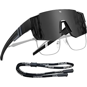 Joopin Oversized Sports Over Glasses Sunglasses Polarized UV Protection | Big Fit Over Glasses, Wrap Around, TAC One-piece Le