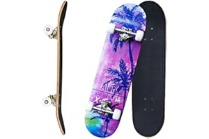 Skateboards Pro 31 inches Complete Skateboards for Teens, Beginners, Girls,Boys,Kids,Adults