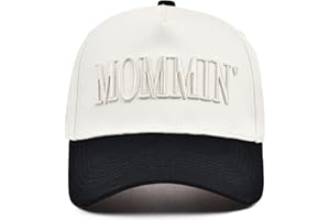KIDHABE Two-Tone Women's Baseball Cap, Mommin Trucker Hat for Mother's Day, Adjustable Cap, Ponytail Hat for Running, Sports