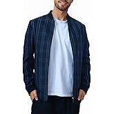 Max Tommy Mens Casual Bomber Sport Coat Lightweight Softshell Plaid Jacket