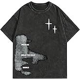 Verdusa Men's Letter Graphic Drop Shoulder T Shirts Casual Round Neck Tee Top