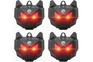 X-octenol Solar Powered Racoon Repellent Devices with Flashing Lights, Waterproof Coyote Deterrent Device Energy-Efficient Predator Lights for Chicken Coop