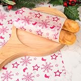 ASTARON Christmas Wax Paper Sheets 100 pcs Green Red 22x25cm Food Wrapping view 5