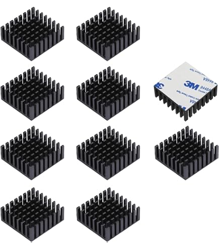 Antrader 12 Dissipatori Calore Alluminio 25x25x10mm Per LED E Chip PC - 6