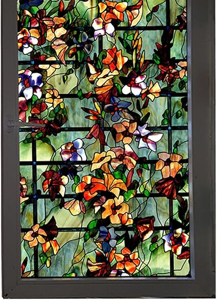 Amazon レトロ 目隠しフィルム 窓用フィルム ステンドグラス 静電吸着 遮熱 プライバシー保護 窓用 日差し 台風対策 紫外線カット 貼ってはがせる 省エネ インテリア トイレ バス 新生活 オシャレ Ramemo 窓用フィルム 通販