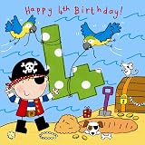 Twizler Geburtstagskarte Zum 4. Geburtstag Für Jungen | Fußball-Motiv Mit Tor & Ball | Inkl. Rotem Umschlag