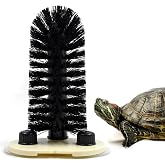 JJMOLLE Turtle Brush with Twist-Lock Suction Cups, Tortoise Shell Cleaner | Double strong suction cups turtle scrub brush, turtle enrichment toy, aquarium accessories for turtle tank