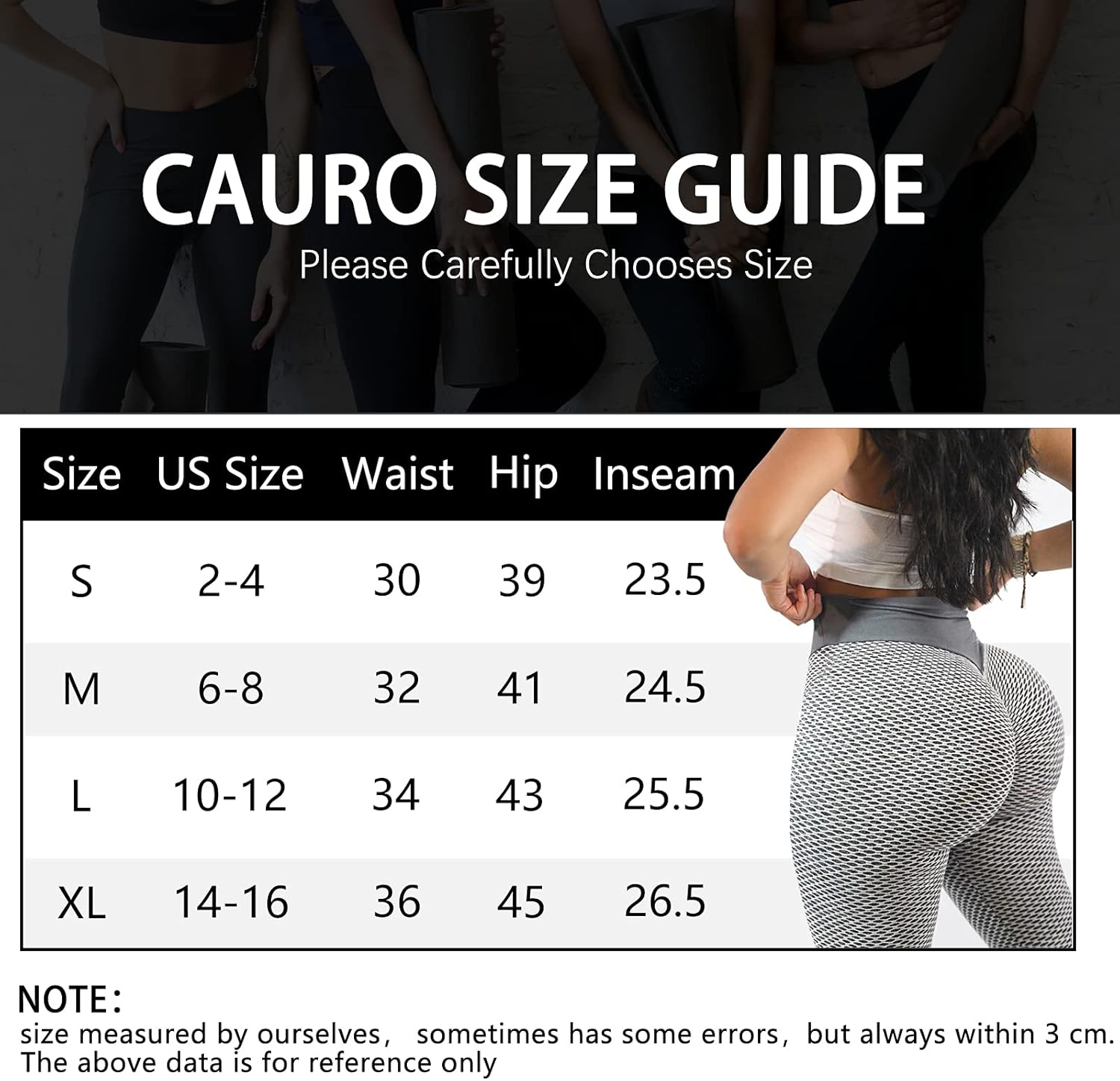 CAURO TIK Tok Leggings Women's High Waist Yoga Pants Tummy Control Scrunched Booty Leggings Workout Running Butt Lift Tights: Clothing