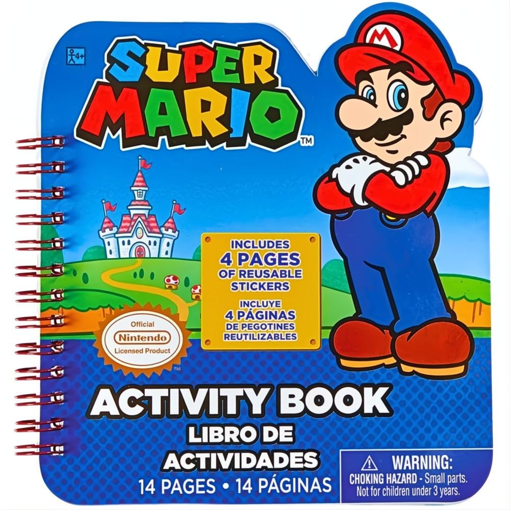 Photo 1 of Paper Sticker Activity Book - 6.75" x 5.4", 1 Count - Perfect for Kids Fun and Learning, Super Mario Brothers
