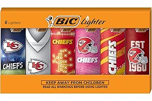BIC Special Edition Kansas City Chiefs Series Maxi Pocket Lighters, Assorted 6-Pack