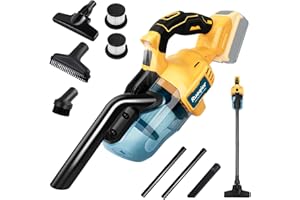 RUEQIOR Cordless Vacuum for DeWalt 20V Battery, 5 in 1 Handheld Electric Vacuum Cleaner with 400W Powerful Motor, 46 CFM Portable Hand Vacuum for Home Pet Hair, Car (Battery Not Included)