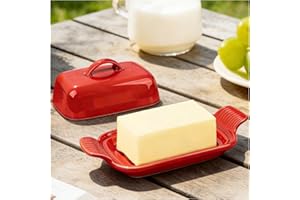 Large Porcelain Butter Holder, Ceramic White Tray Covered Butter Dish, Cream Cheese Container Storage Keeper Butter Container