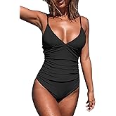 CUPSHE Women's One Piece Swimsuit Tummy Control V Neck Bathing Suits