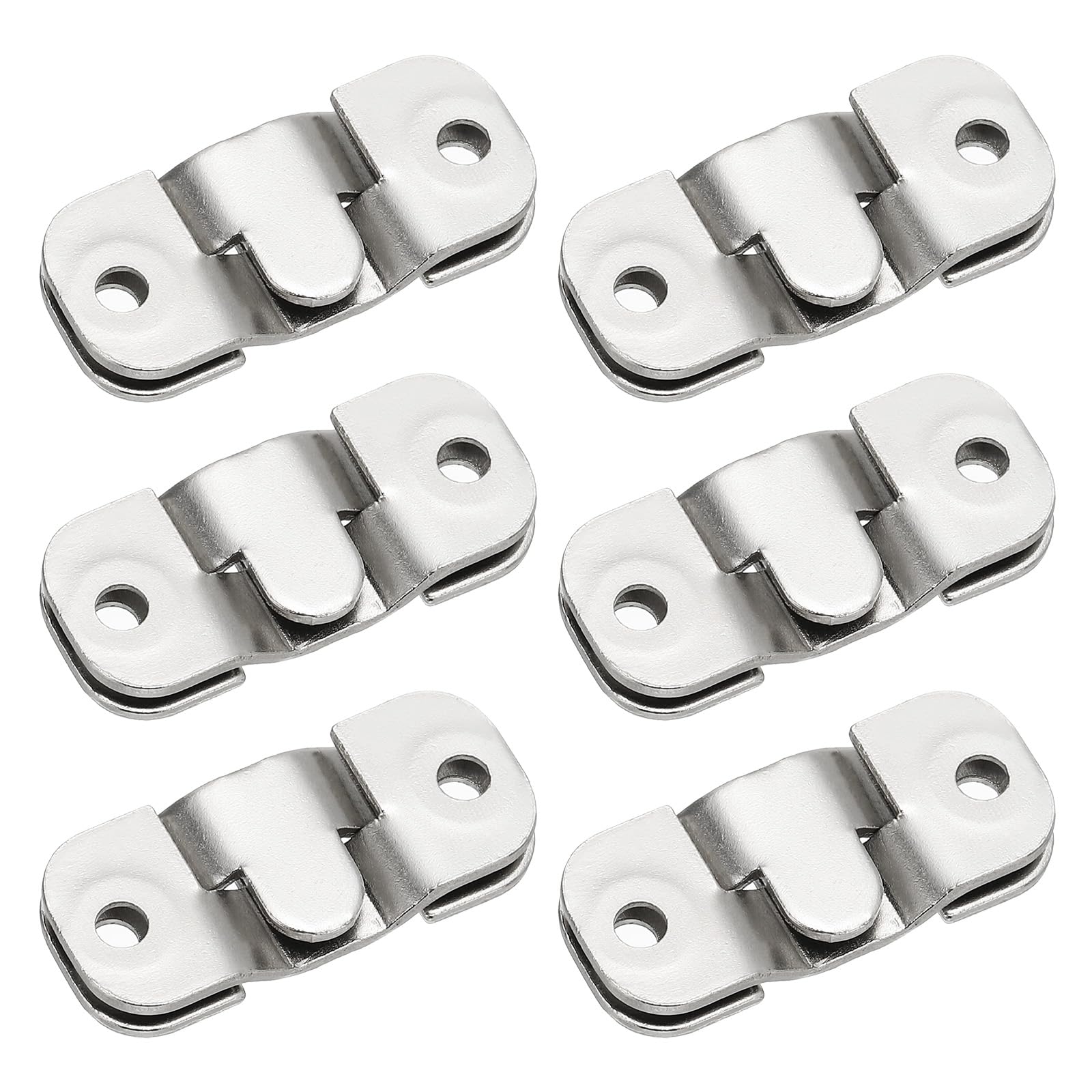 Photo 1 of PATIKIL Flush Mount Bracket 43x19mm, 4 Pairs Interlocking Hanging Buckle Wall Mount Hanger Hook for Picture Frame, Art, Clock, Shelves, Mirrors, Silver Tone