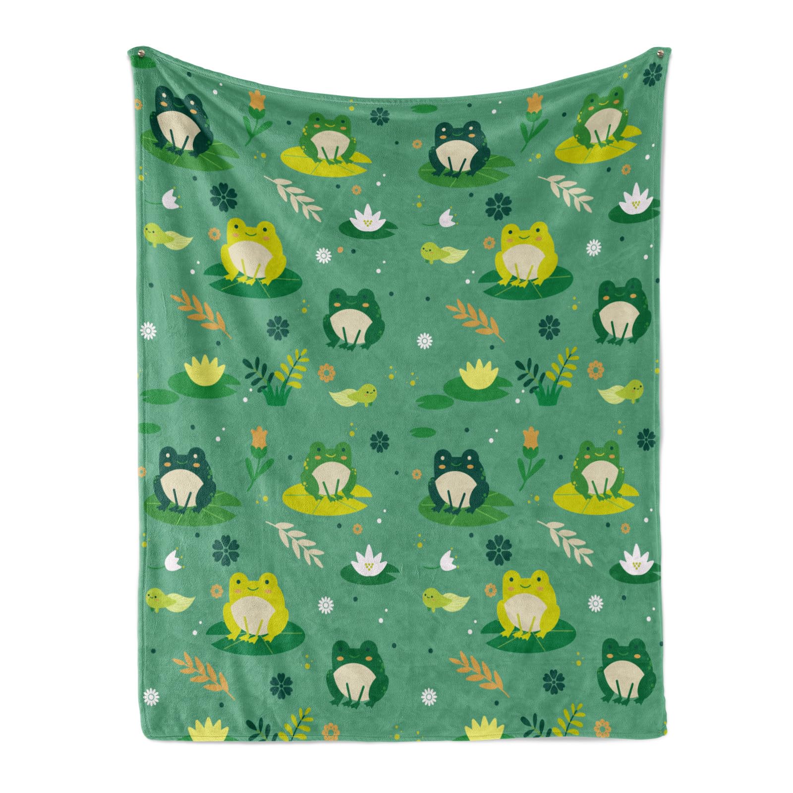 Frogs Throw Blanket Cute Frogs Gifts Soft Flannel Lightweight Frogs Blanket for Frogs Lovers Kids Girls Boys All Season Cartoon Animals Blankets for Sofa Couch Bed Decorative Frogs Blanket 50x60inch