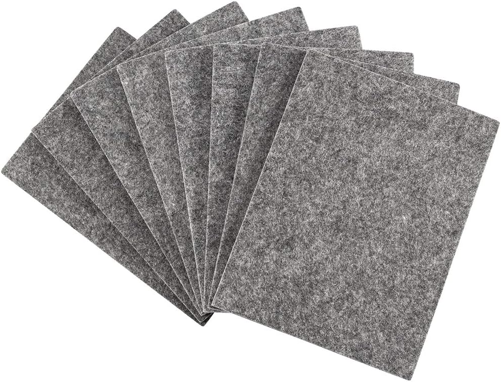Softtouch 4 1/2 X 6" Self-Stick Furniture Felt Sheet for Hardwood Cut into Any Shape Gray, 8 Pack