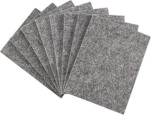 Softtouch 4 1/2 X 6" Self-Stick Furniture Felt Sheet for Hardwood Cut into Any Shape Gray, 8 Pack