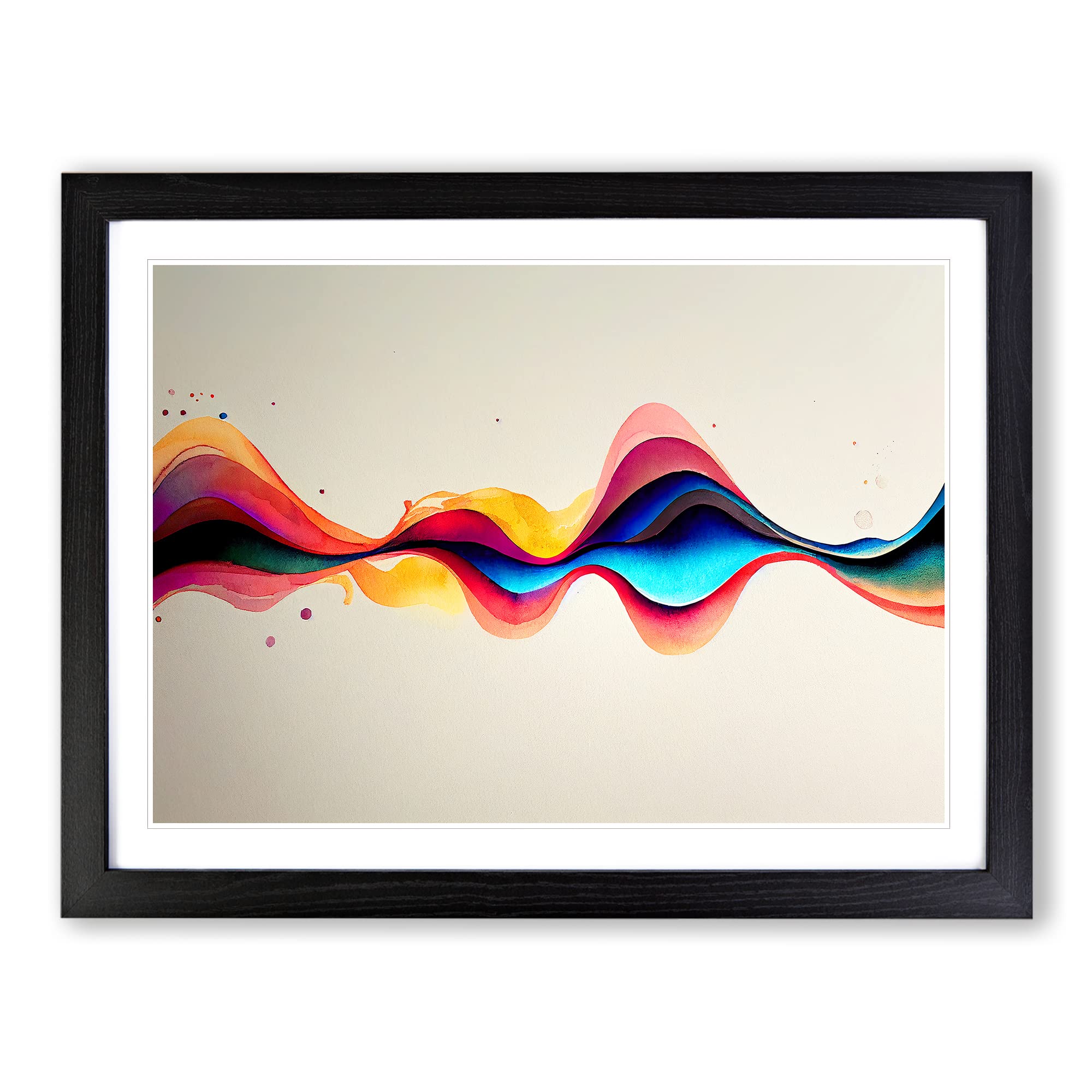 Abstract Soundwave Art Vol.2 Framed Print | A4 Black Framed Wall Art | Ready to Hang | Abstract Fantasy Picture | Living Room Bedroom Lounge Office