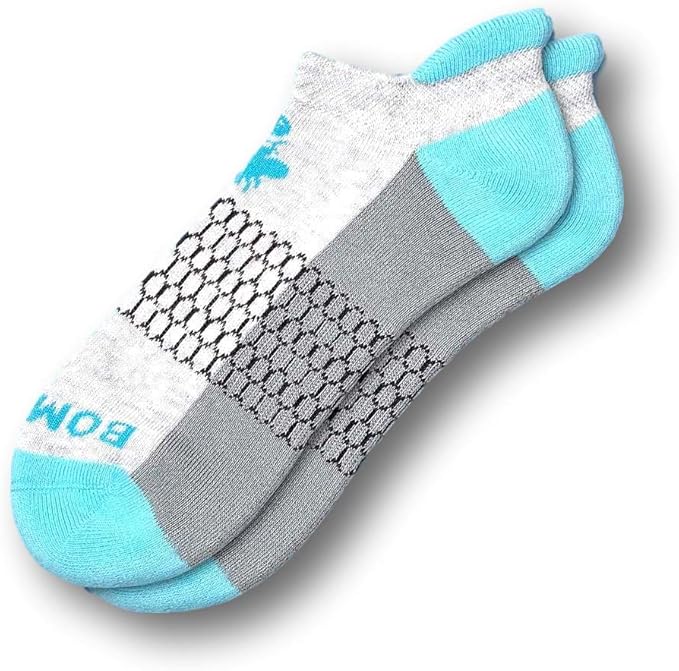 Bombas Womens Originals Ankle Socks, (Grey/Blue) (Small, Blue/Grey) at