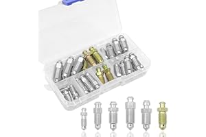 LTDCVTR 36PCS Brake Bleeder Screw Assortment Kit, Vehicle Brake Caliper Accessories Bleeder Valve Kit Replace H9402-6, H9403-