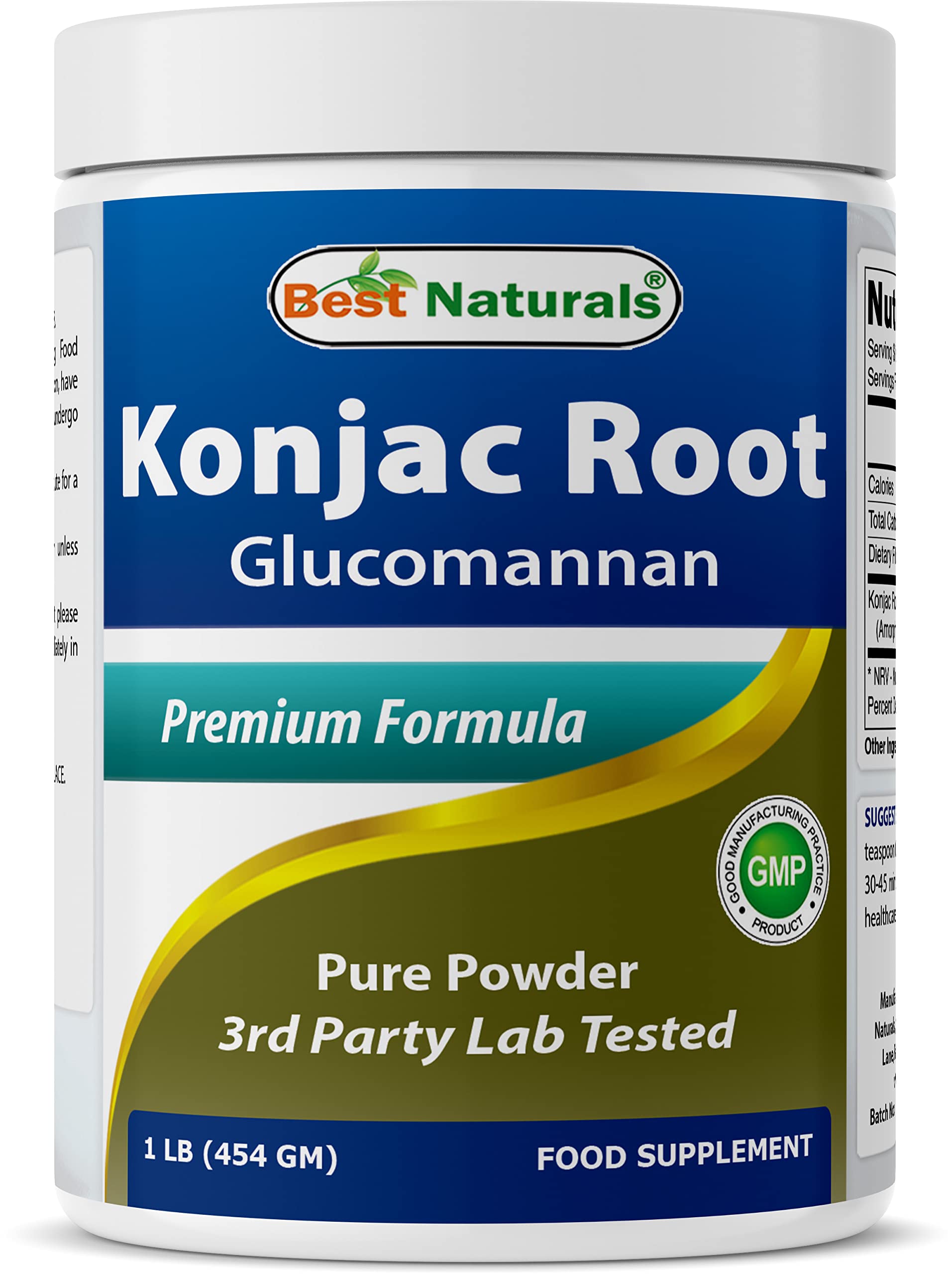 Best Naturals Glucomannan Weight Loss Pure Powder from Konjac Root, 1 Pound - 100% Natural Weight Loss Diet Powder that Really Work Fast - Best Appetite Suppressant - Boosts Metabolism