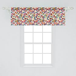 Ambesonne Geometric Window Valance Pack of